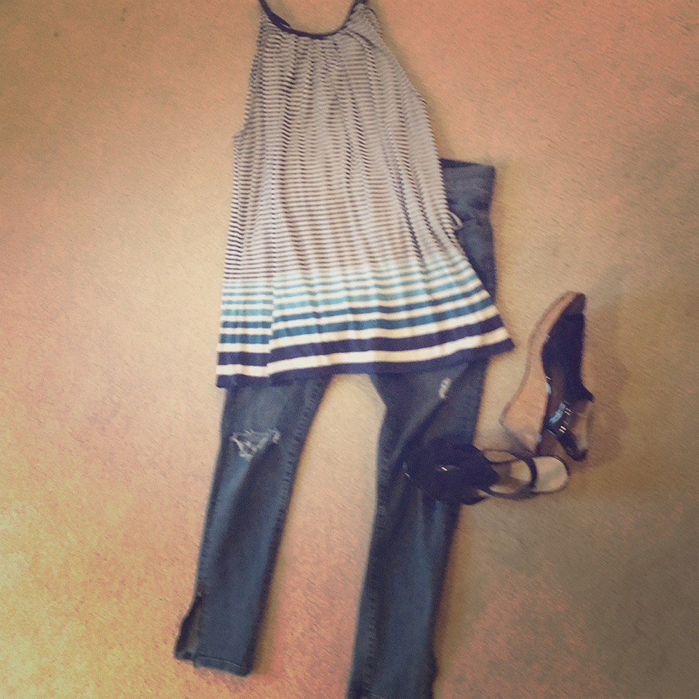 Multi colored loose fit tank top